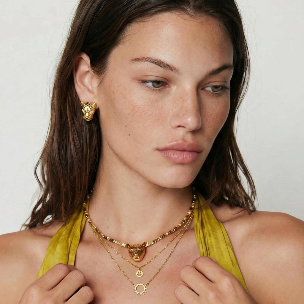 Chasia Sonnenschein Smiley Layered Halskette - 18 Karat vergoldet